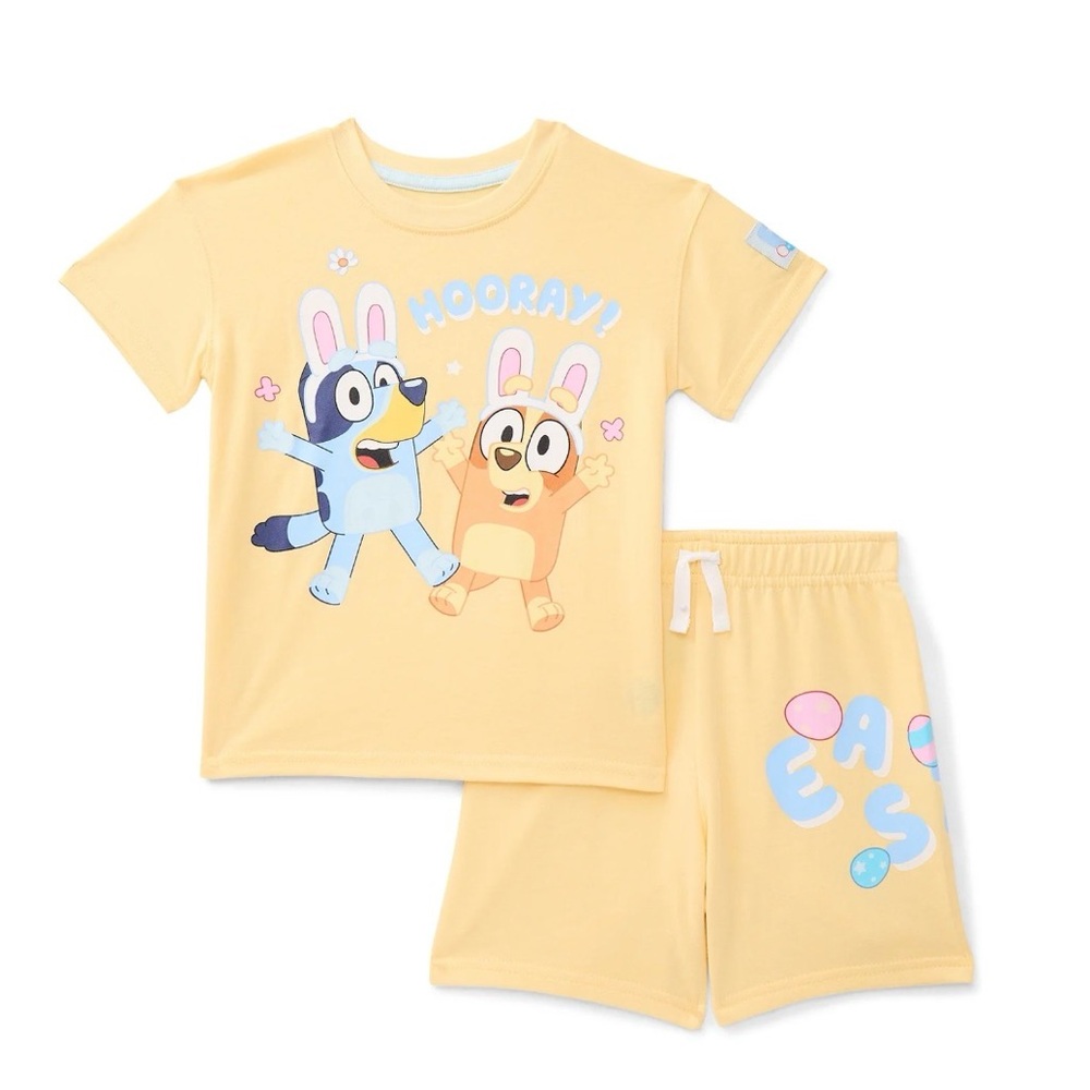 Bluey Toddler Easter Graphic Tee and Shorts Set, 2-Piece, Size 3T